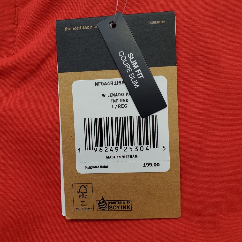 The North Face Lenado Ski Snow Pants Womens Large Red Slim Fit Ankle Zip Outdoor - Picture 8 of 13